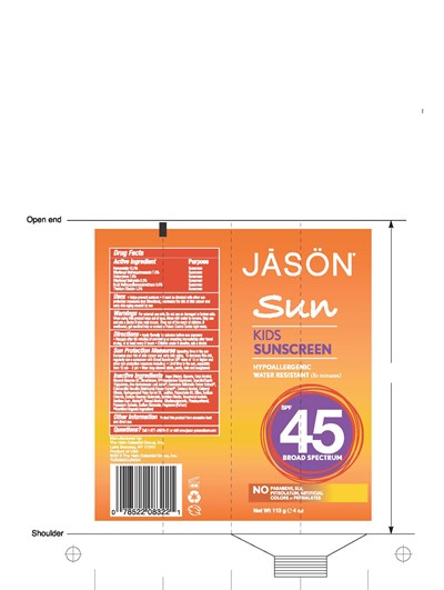 Tube Label (J0832208 Jason Sun Kids Sunscreen Broad Spectrum Spf45 Tube Label)